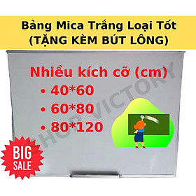 Hình ảnh Bảng Mica trắng Mica Ngoại • Bảng trắng Treo Tường • Bảng viết bút lông, Bảng thông báo viền Nhôm (TẶNG KÈM BÚT LÔNG)