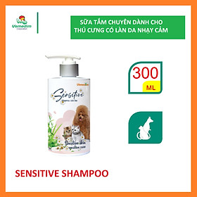 Vemedim Sensitive Shampoo sữa tắm chó mèo có làn da nhạy cảm, giảm rụng lông, mùi thơm lâu và sang trọng, chai 300ml