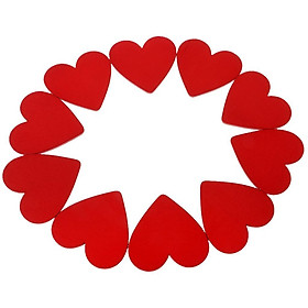 4-30pack 10pcs Red Heart Shape Wood Slice Wooden Pieces for DIY Wedding Craft