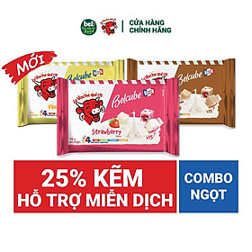 [Chỉ giao HCM] Combo 3 gói Phô Mai Vuông Belcube - 3 Vị Ngọt (15 viên) - Hỗ Trợ Hệ Miễn Dịch