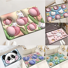 Mua Thảm lau chân in hình 3D siêu cute mẫu hottrend  Da Nappa thảm chùi chân chống trượt  thảm nhà tắm siêu thấm nước  kích thước 38*57CM- KIỂU NGÂU NHIÊN