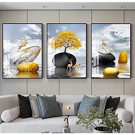 Bộ Tranh Treo Tường Tráng Gương Decor Phong Cách Bắc Âu Treo Cầu Thang Phòng Ngủ phòng Khách phÒng Làm Việc. Tặng Kèm Đinh Treo Không Cần Khoan Tường