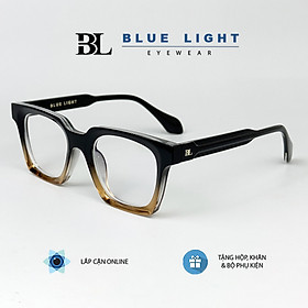 Gọng Kính Cận, Kính Giả Cận Nam Nữ BLUE LIGHT, Mắt Vuông Cứng Cáp, Gọng Nhựa Dày, Mắt Chống Ánh Sáng Xanh, Đen, Ombre