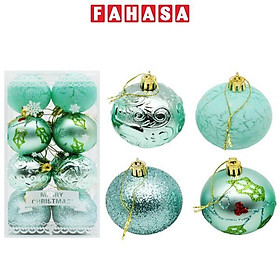 Hộp 16 Trái Châu Trang Trí Giáng Sinh - 6ABDCLE16-H12 - Màu Xanh Mint
