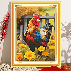 Mua  Thêu 4 sợi  Tranh thêu chữ thập Gà trống xw3112  kích thước 45 x 60 cm