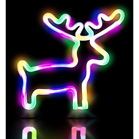 Logo neon cerf dẫn neon neon neon thuần hóa cerf để trang trí tường, sạc USB / flash màu pin nội thất phòng khách, trang trí trang trí lễ hội sinh nhật Giáng sinh