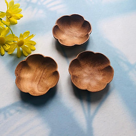 Mua Đĩa/Chén Gỗ Bông Hoa Nhỏ Xinh 8x2cm  Đĩa Đựng Gia Vị Chấm Sốt Trái Cây Phụ Kiện Nhà Bếp