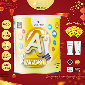 (Date mới) Sữa Hữu Cơ Miwako A+ Hộp 700g Vị Vani Nhập Khẩu Malaysia, Sữa Hạt Organic Dinh Dưỡng Phát Triển Trí Não & Chiều Cao Cho Bé Từ 1-6 Tuổi Vị Ngọt Thanh Dễ Uống