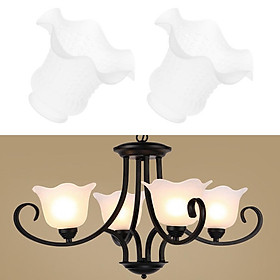 2pcs Glass Ceiling Fan Light Chandelier Wall Sconce Light Lamp Shades Cover