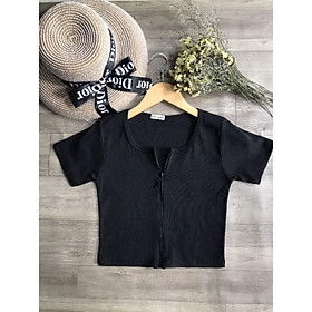 áo croptop dây kéo