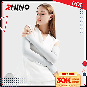 Găng tay băng lụa xỏ ngón chống nắng Rhino S102, tất tay nam nữ, chống tia UV, chống bụi, UPF50+, Hàng chính hãng