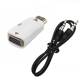 Bộ chuyển đổi HDMI sang VGA với giao diện âm thanh từ nam sang nữ HD truyền TV set-top hộp kết nối máy tính