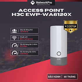 Bộ Phát WiFi 6 Ngoài Trời H3C EWP-WA6120X Hàng Chính Hãng – Tốc Độ 1775 Gbps, Chịu Tải 100 User