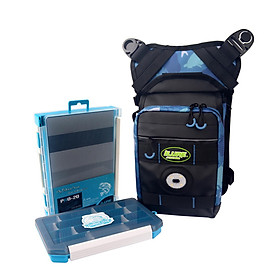 Túi đựng đồ câu cá đeo vai đeo thắt lưng với 2 hộp mồi Đèn LED cảnh báo-Màu xanh dương