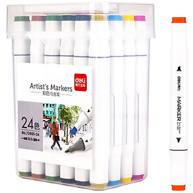 Bút Màu Marker Hai Đầu Cao Cấp Deli 70801