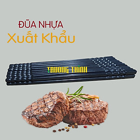 Mua Đũa Nhựa Đen Xoắn Cao Cấp 2 Đầu Chống Trơn Trượt Sang Trọng Chất Lượng Kháng Khuẩn Chịu Nhiệt Cao Trường Thịnh 10 đôi.