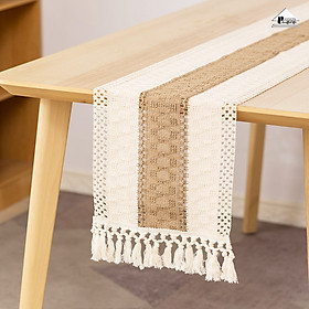 Mua Khăn Trải Bàn Table Runner Tua Rua Đan Len Ma Rốc