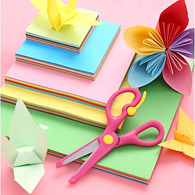 Hình ảnh Set 100 tờ giấy gấp Origami nhiều kích thước dùng để làm thủ công, gấp hạc, gấp hoa