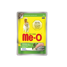 Thức ăn cho mèo Pate me-o gói 80g - Vị cá mòi,gà và gạo - 1 Gói
