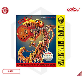 Bộ dây đàn Guitar Acoustic/ Acoustic Guitar Strings - Alice A406 - Stainless Steel Plain String, Copper Alloy Winding, (80/20 Bronze Color) Anti-Rust Coating - Hàng chính hãng