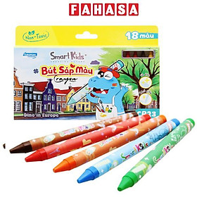 Hộp 18 Bút Sáp Màu Dino In Europe - SmartKids CR23