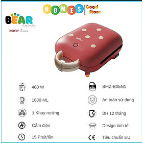 Máy Nướng Bánh Mỳ, Máy Kẹp Bánh Mỳ Sandwich-Waffle 2 Khay BEAR SMZ-B05N1 Công Suất 450 W - Hàng Chính Hãng