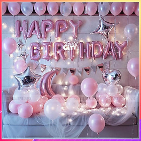 Mua Set trang trí sinh nhật cho bé gái và người lớn (Tặng kèm băng dính + bơm tay)