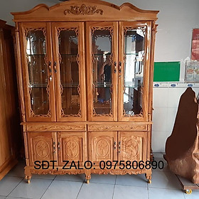 Mua TỦ R Ư Ợ U GỖ GÕ ĐỎ 160cm x cao 210cm x hông 42cm   TỦ TRƯNG BÀY TRANG TRÍ PHÒNG KHÁCH