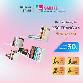 Kệ sách treo tường chữ X50 set 4