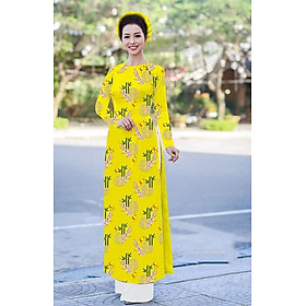 ÁO DÀI TRUYỀN THỐNG LỤA NHẬT IN CÂY TRÚC