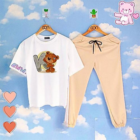 COMBO TIẾT KIỆM Set Đồ Bộ Áo Thun Tay Lửng Quần Kẻ 2 Sọc, Quần Ulzzang 2 Sọc
