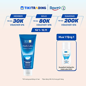 Sữa rửa mặt dưỡng trắng Hada Labo Perfect White Tranexamic Acid Cleanser 80g