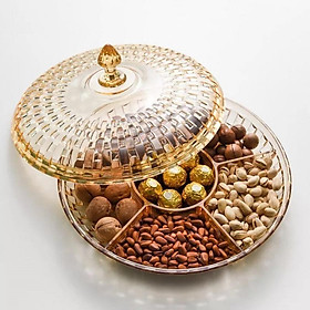 Khay đựng mứt, bánh kẹo, nhựa pha lê đường kính 32 cm cao cấp