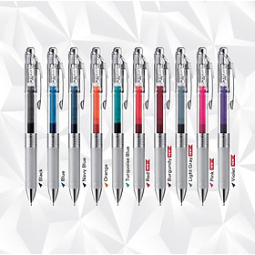 Bút gel Pentel Energel Infree thân trong BLN75TL, 10 màu sắc đa dạng (ngòi 0.5mm)| SIÊU MƯỢT- NHANH KHÔ NHẤT