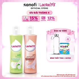 Bộ Dung Dịch Vệ Sinh Phụ Nữ Lactacyd Odor Fresh Ngăn Mùi 24H 250ml + Pro Sensitive Cho Da Nhạy Cảm 250ml