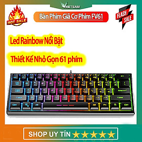 Mua VINETTEAM Bàn Phím Chơi Game Mini 61 Phím Nhỏ Gọn Led Rainbow Đổi Màu Với 3 Chế Độ Led - Hàng Chính Hãng