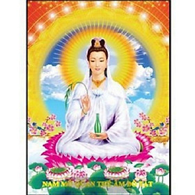 TRANH THÊU CHỮ THẬP 3D QUAN THẾ ÂM 43x55cm