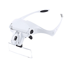 Headband Magnifier 5 Lens 1.0X-3.5X Headband Glasses Magnifier with 2 LED Lights Magnifying Glass Multifunctional