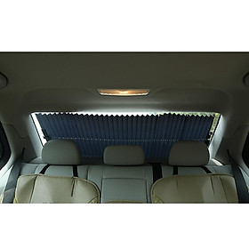 Pack of 2 18x55.12x0.47'' Car Sun Insulation Curtain UV Protection Retractable Shield Covers to Provide Cool in Summer