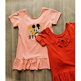 Đầm thun phong cách hình Mickey cho bé gái size 20-30kg chất thun cotton mềm mịn mát