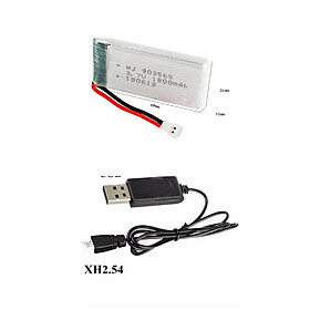 Pin và sạc usb 3.7v 1800mah Xh2.54 đồ chơi máy bay có mạch bảo vệ giá sỉ