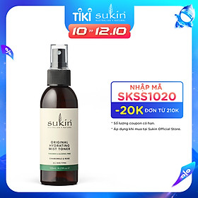 Nước hoa hồng dạng phun sương Sukin Hydrating Mist Toner 125ml