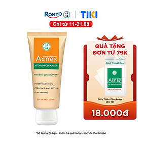 Sữa rửa mặt vitamin làm sáng da, mờ sẹo thâm dạng kem Acnes Vitamin Cleanser 100g