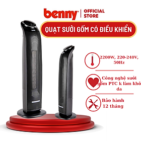 Mua Quạt Sưởi Gốm Benny BHT-2200  Black  2.200W  Có điều khiển từ xa- Hàng chính hãng- Bảo hành 12 tháng