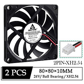【 Ready stock 】1Pcs Gdstime DC 24V 80mm 80x80x10mm Dual Ball Computer Case Axial Brushless Cooling Fan 8cm 80mmx10mm PC CPU Radiator Cooler Fan