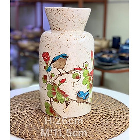 Mua Bình cắm hoa decor siêu đẹp  vò cắm hoa gốm vuốt tay  vẽ tay Bát Tràng dáng lá trụ - Gốm Nghệ Nhân