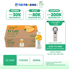 Thùng 24 chai nước uống sữa trái cây TH true JUICE milk cam tự nhiên 300 ml