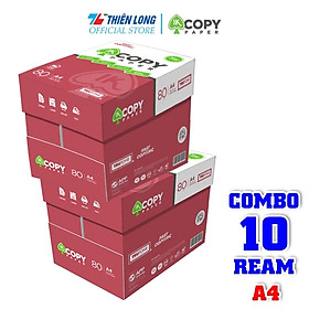 Combo 10 Ream giấy A4 80 gsm IK Copy (500 tờ) - Hàng nhập khẩu Indonesia