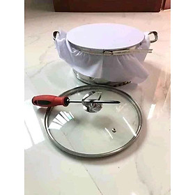 Mua Bộ Dụng Cụ 3 Món Đai Inox  Vải Và Cây Gạt Làm Bánh Cuốn Tiện Dụng - Hàng Chất Lượng