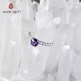 Nhẫn bạc nữ đá thiên nhiên - Ngọc Quý Gemstones - Thạch anh tím - Ni 17